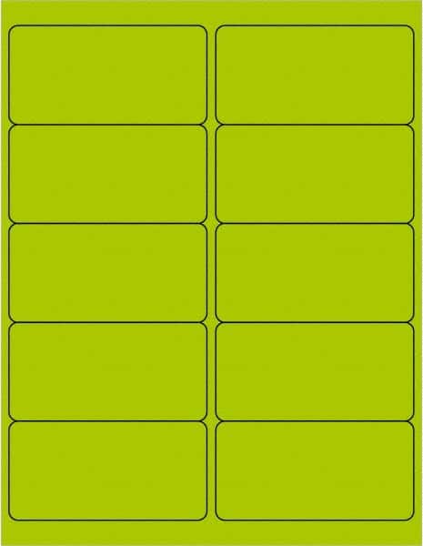 Tape Logic - 4" Long, Fluorescent Green Paper Laser Label - For Laser Printers - Exact Tooling
