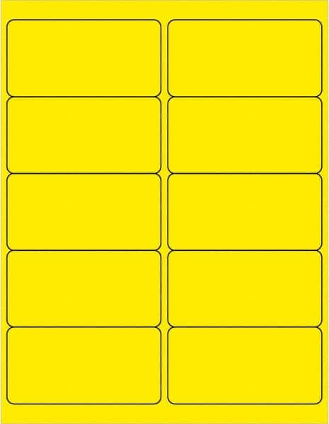 Tape Logic - 4" Long, Fluorescent Yellow Paper Laser Label - For Laser Printers - Exact Tooling