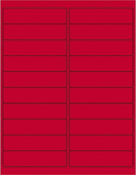 Tape Logic - 4" Long, Fluorescent Red Paper Laser Label - For Laser Printers - Exact Tooling