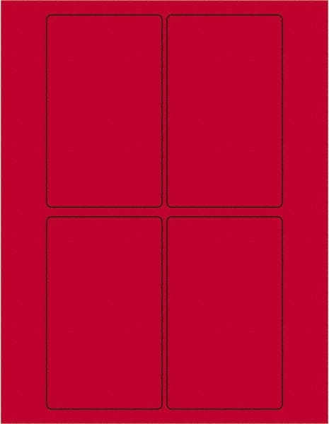 Tape Logic - 5" Long, Fluorescent Red Paper Laser Label - For Laser Printers - Exact Tooling