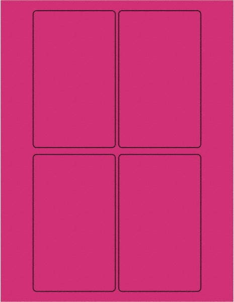 Tape Logic - 5" Long, Fluorescent Pink Paper Laser Label - For Laser Printers - Exact Tooling