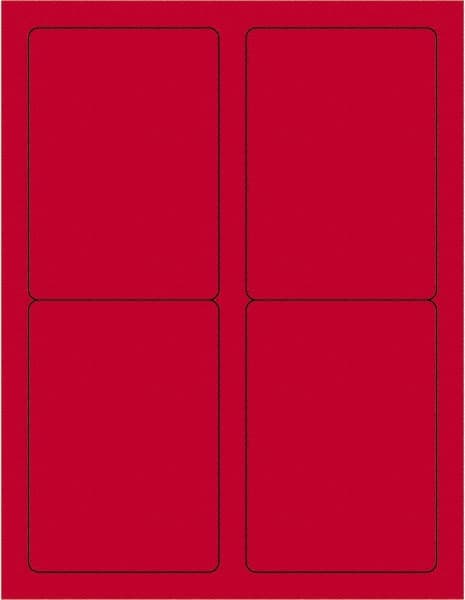 Tape Logic - 5" Long, Fluorescent Red Paper Laser Label - For Laser Printers - Exact Tooling