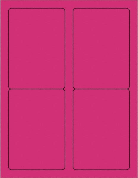 Tape Logic - 5" Long, Fluorescent Pink Paper Laser Label - For Laser Printers - Exact Tooling