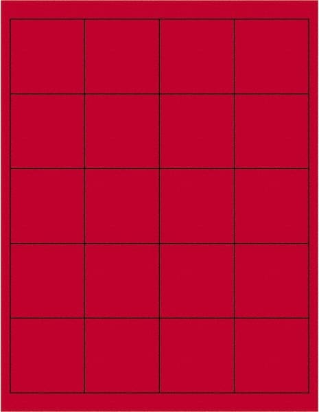 Tape Logic - 2" Long, Fluorescent Red Paper Laser Label - For Laser Printers - Exact Tooling