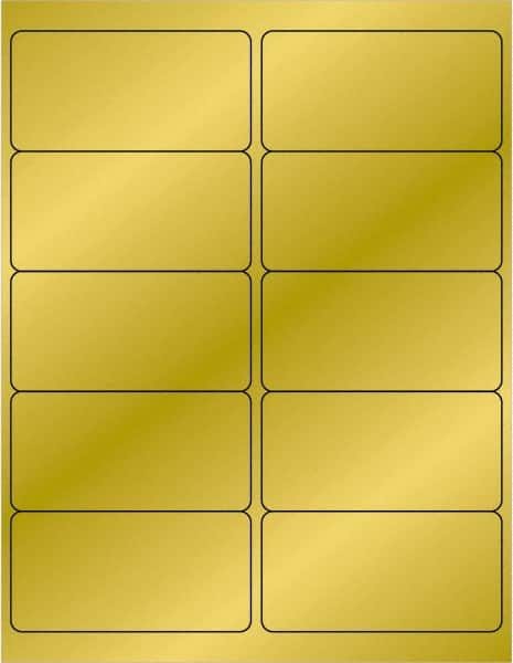 Tape Logic - 4" Long, Gold Paper Laser Label - For Laser Printers - Exact Tooling