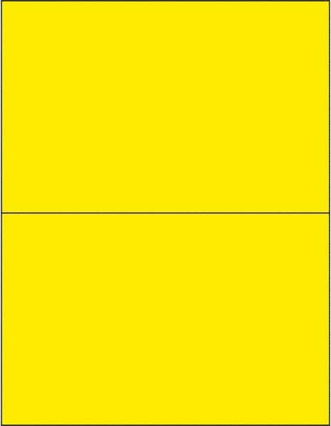 Made in USA - 8-1/2" Long, Fluorescent Yellow Paper Laser Label - For Laser Printers - Exact Tooling