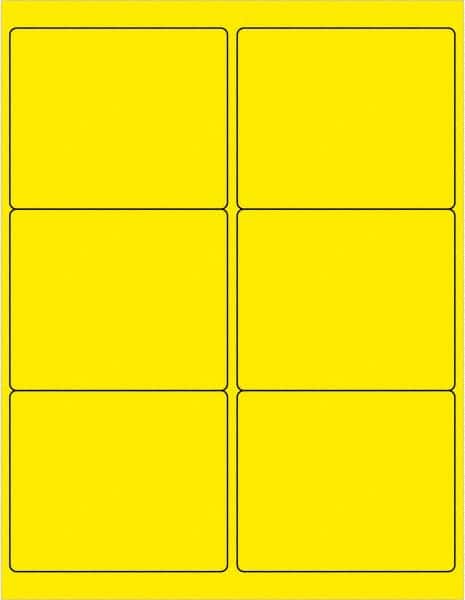 Tape Logic - 4" Long, Fluorescent Yellow Paper Laser Label - For Laser Printers - Exact Tooling