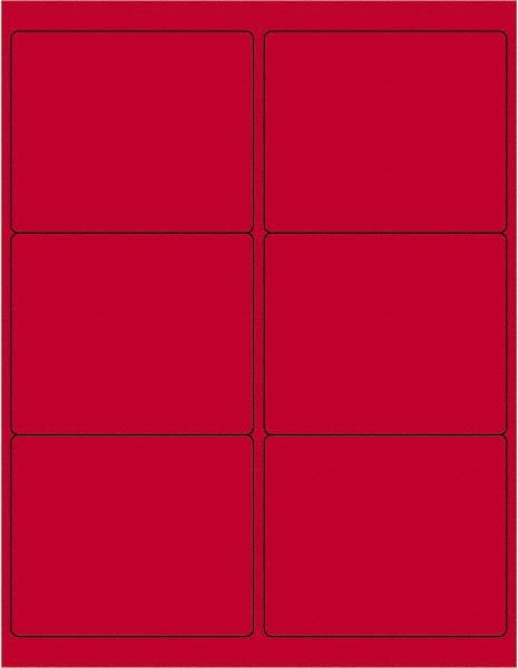 Tape Logic - 4" Long, Fluorescent Red Paper Laser Label - For Laser Printers - Exact Tooling