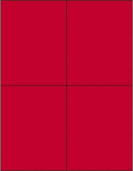 Tape Logic - 5-1/2" Long, Fluorescent Red Paper Laser Label - For Laser Printers - Exact Tooling