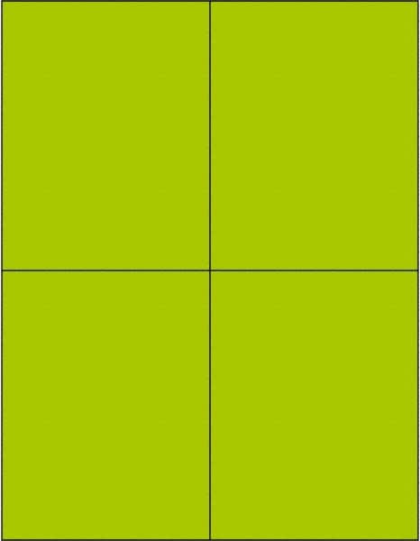 Tape Logic - 5-1/2" Long, Fluorescent Green Paper Laser Label - For Laser Printers - Exact Tooling