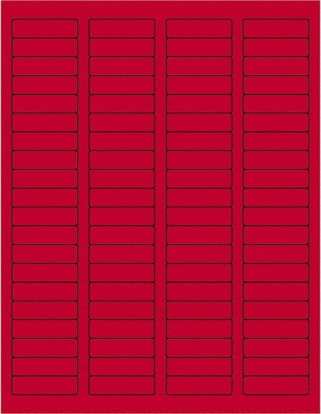Tape Logic - 1-3/4" Long, Fluorescent Red Paper Laser Label - For Laser Printers - Exact Tooling