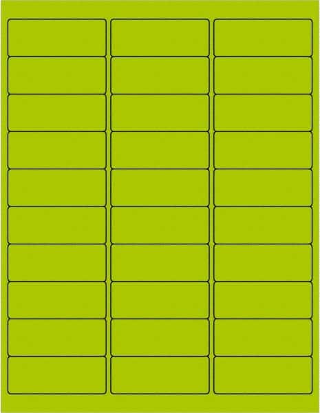 Tape Logic - 2-5/8" Long, Fluorescent Green Paper Laser Label - For Laser Printers - Exact Tooling
