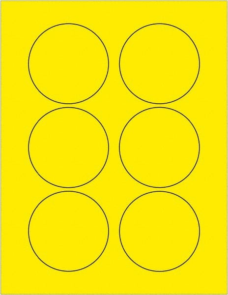 Tape Logic - 3" Long, Fluorescent Yellow Paper Laser Label - For Laser Printers - Exact Tooling