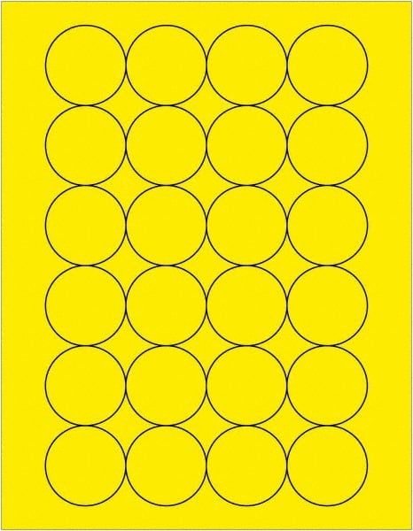 Tape Logic - 1.6" Wide x 1-21/32" Long, Fluorescent Yellow Paper Laser Label - For Laser Printers - Exact Tooling