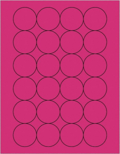 Tape Logic - 1.6" Wide x 1-21/32" Long, Fluorescent Pink Paper Laser Label - For Laser Printers - Exact Tooling