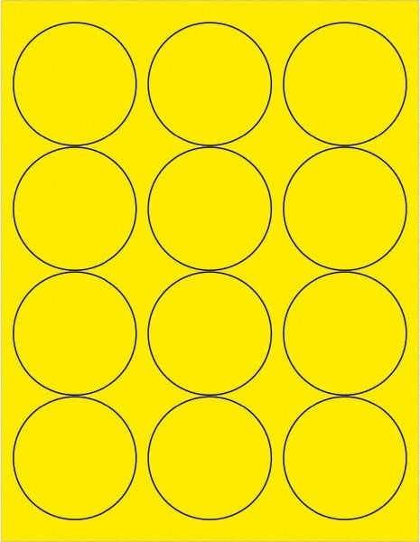 Tape Logic - 2-1/2" Long, Fluorescent Yellow Paper Laser Label - For Laser Printers - Exact Tooling