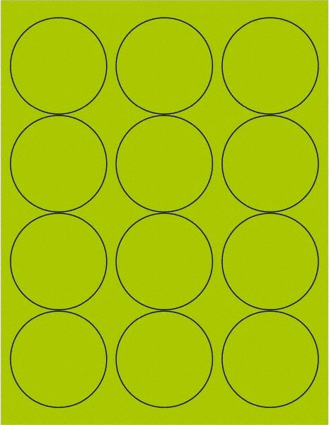 Tape Logic - 2-1/2" Long, Fluorescent Green Paper Laser Label - For Laser Printers - Exact Tooling