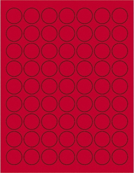 Tape Logic - 1" Long, Fluorescent Red Paper Laser Label - For Laser Printers - Exact Tooling