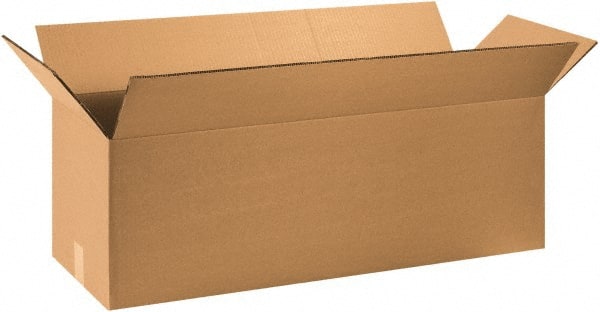 Made in USA - 12" Wide x 36" Long x 12" High Rectangle Heavy Duty Corrugated Box - 2 Walls, Kraft (Color), 100 Lb Capacity - Exact Tooling