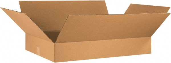 Made in USA - 24" Wide x 36" Long x 6" High Rectangle Corrugated Shipping Box - 1 Wall, Kraft (Color), 65 Lb Capacity - Exact Tooling