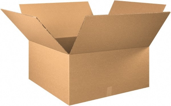 Made in USA - 30" Wide x 30" Long x 16" High Rectangle Heavy Duty Corrugated Box - 2 Walls, Kraft (Color), 100 Lb Capacity - Exact Tooling