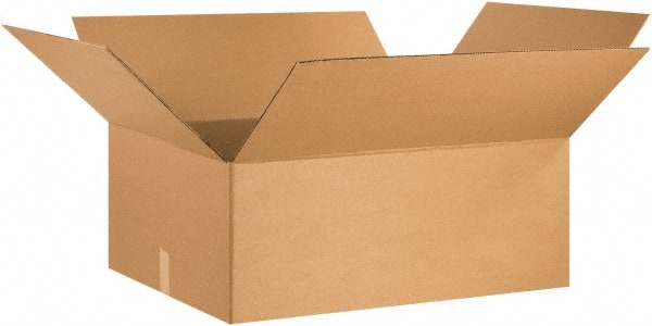 Made in USA - 24" Wide x 30" Long x 12" High Rectangle Corrugated Shipping Box - 1 Wall, Kraft (Color), 65 Lb Capacity - Exact Tooling
