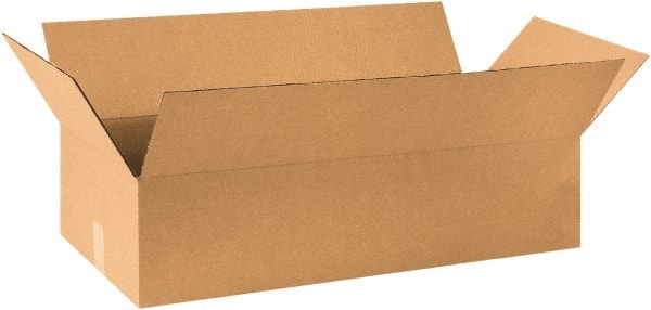 Made in USA - 20" Wide x 36" Long x 9" High Rectangle Corrugated Shipping Box - 1 Wall, Kraft (Color), 65 Lb Capacity - Exact Tooling