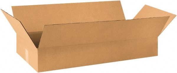 Made in USA - 18" Wide x 36" Long x 6" High Rectangle Corrugated Shipping Box - 1 Wall, Kraft (Color), 65 Lb Capacity - Exact Tooling