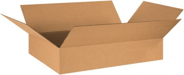 Made in USA - 17" Wide x 29" Long x 3" High Rectangle Corrugated Shipping Box - 1 Wall, Kraft (Color), 65 Lb Capacity - Exact Tooling