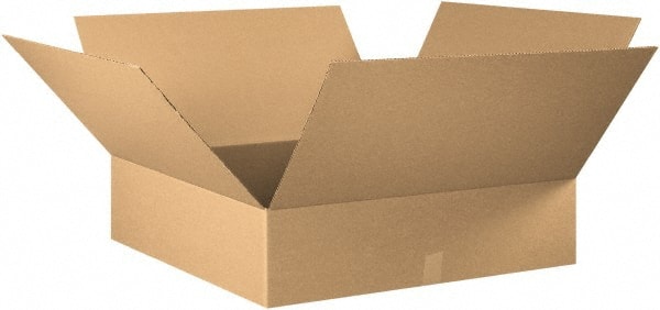 Made in USA - 32" Wide x 32" Long x 12" High Rectangle Corrugated Shipping Box - 1 Wall, Kraft (Color), 65 Lb Capacity - Exact Tooling