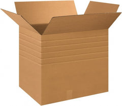 Made in USA - 20" Wide x 28" Long x 24" High Rectangle Multi-Depth Box - 1 Wall, Kraft (Color), 65 Lb Capacity - Exact Tooling