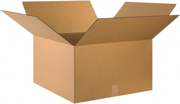 Made in USA - 24" Wide x 24" Long x 14" High Rectangle Corrugated Shipping Box - 1 Wall, Kraft (Color), 65 Lb Capacity - Exact Tooling