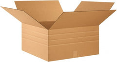 Made in USA - 24" Wide x 24" Long x 12" High Rectangle Multi-Depth Box - 1 Wall, Kraft (Color), 65 Lb Capacity - Exact Tooling