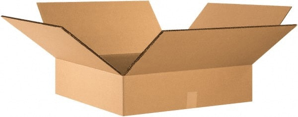 Made in USA - 24" Wide x 24" Long x 6" High Rectangle Heavy Duty Corrugated Box - 2 Walls, Kraft (Color), 100 Lb Capacity - Exact Tooling