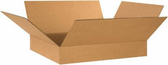 Made in USA - 20" Wide x 24" Long x 4" High Rectangle Corrugated Shipping Box - 1 Wall, Kraft (Color), 65 Lb Capacity - Exact Tooling