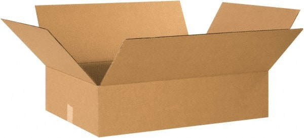 Made in USA - 20" Wide x 26" Long x 8" High Rectangle Corrugated Shipping Box - 1 Wall, Kraft (Color), 65 Lb Capacity - Exact Tooling