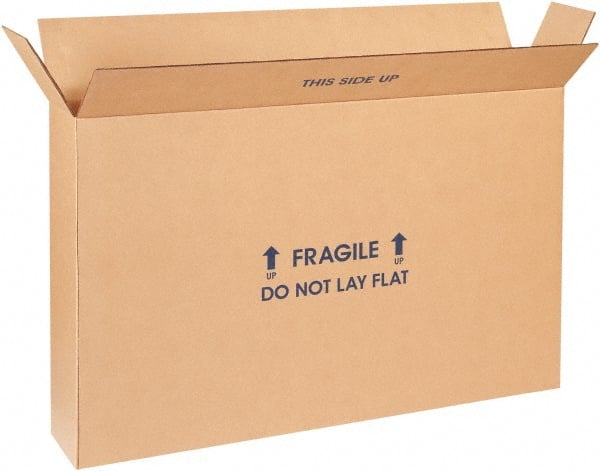 Made in USA - 6" Wide x 28" Long x 20" High Rectangle Moving Boxes - 1 Wall, Kraft (Color), 95 Lb Capacity - Exact Tooling