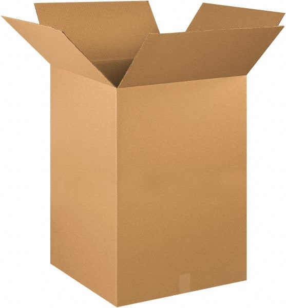 Made in USA - 22" Wide x 22" Long x 30" High Rectangle Corrugated Shipping Box - 1 Wall, Kraft (Color), 65 Lb Capacity - Exact Tooling