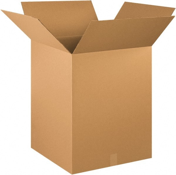 Made in USA - 20" Wide x 20" Long x 26" High Rectangle Corrugated Shipping Box - 1 Wall, Kraft (Color), 65 Lb Capacity - Exact Tooling