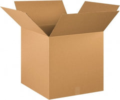 Made in USA - 20" Wide x 20" Long x 20" High Square Heavy Duty Corrugated Box - 1 Wall, Kraft (Color), 95 Lb Capacity - Exact Tooling