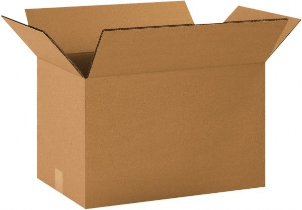 Made in USA - 14" Wide x 24" Long x 14" High Rectangle Heavy Duty Corrugated Box - 2 Walls, Kraft (Color), 100 Lb Capacity - Exact Tooling