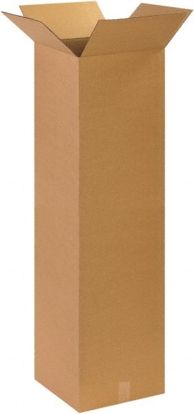 Made in USA - 14" Wide x 14" Long x 48" High Rectangle Corrugated Shipping Box - 1 Wall, Kraft (Color), 65 Lb Capacity - Exact Tooling