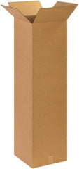 Made in USA - 14" Wide x 14" Long x 48" High Rectangle Corrugated Shipping Box - 1 Wall, Kraft (Color), 65 Lb Capacity - Exact Tooling