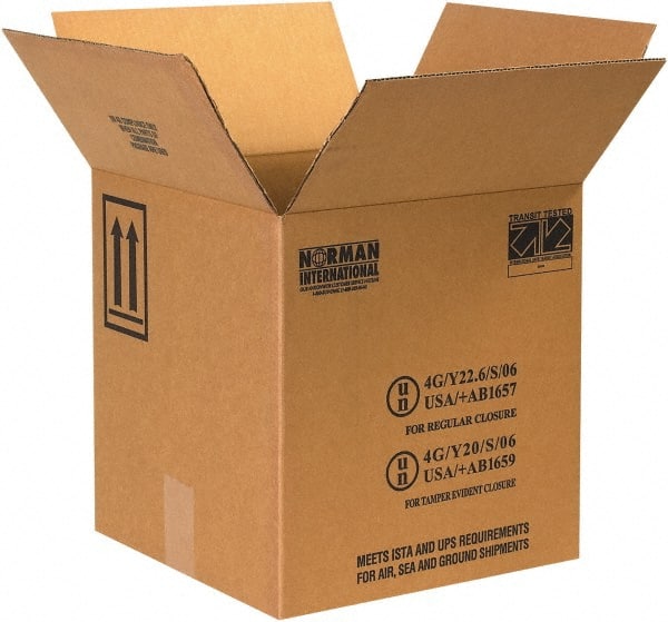 Made in USA - 12-1/4" Wide x 12-1/4" Long x 12-3/4" High Rectangle Corrugated Shipping Box - 1 Wall, Kraft (Color), 95 Lb Capacity - Exact Tooling