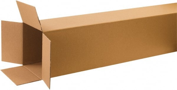 Made in USA - 12" Wide x 12" Long x 60" High Rectangle Corrugated Shipping Box - 1 Wall, Kraft (Color), 65 Lb Capacity - Exact Tooling