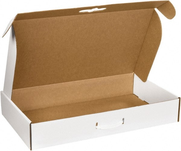Made in USA - 11-3/8" Wide x 20" Long x 5-1/2" High Rectangle Corrugated Shipping Box - 1 Wall, White - Exact Tooling