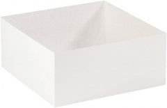 Made in USA - 14" Wide x 14" Long x 6" High Square Chipboard Box - 1 Wall, White - Exact Tooling