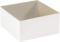 Made in USA - 12" Wide x 19" Long x 6" High Rectangle Chipboard Box - 1 Wall, White - Exact Tooling
