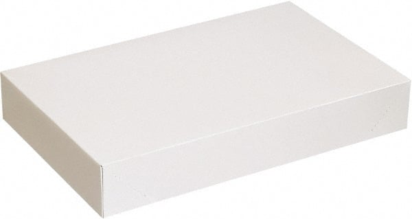Made in USA - 14" Wide x 24" Long x 4" High Rectangle Chipboard Box - 1 Wall, White - Exact Tooling