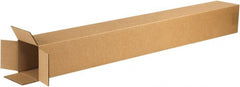 Made in USA - 4" Wide x 4" Long x 38" High Rectangle Corrugated Shipping Box - 1 Wall, Kraft (Color), 65 Lb Capacity - Exact Tooling